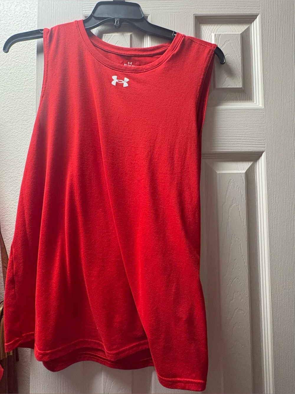 Under Armour Red Athletic Sleeveless Muscle Tee